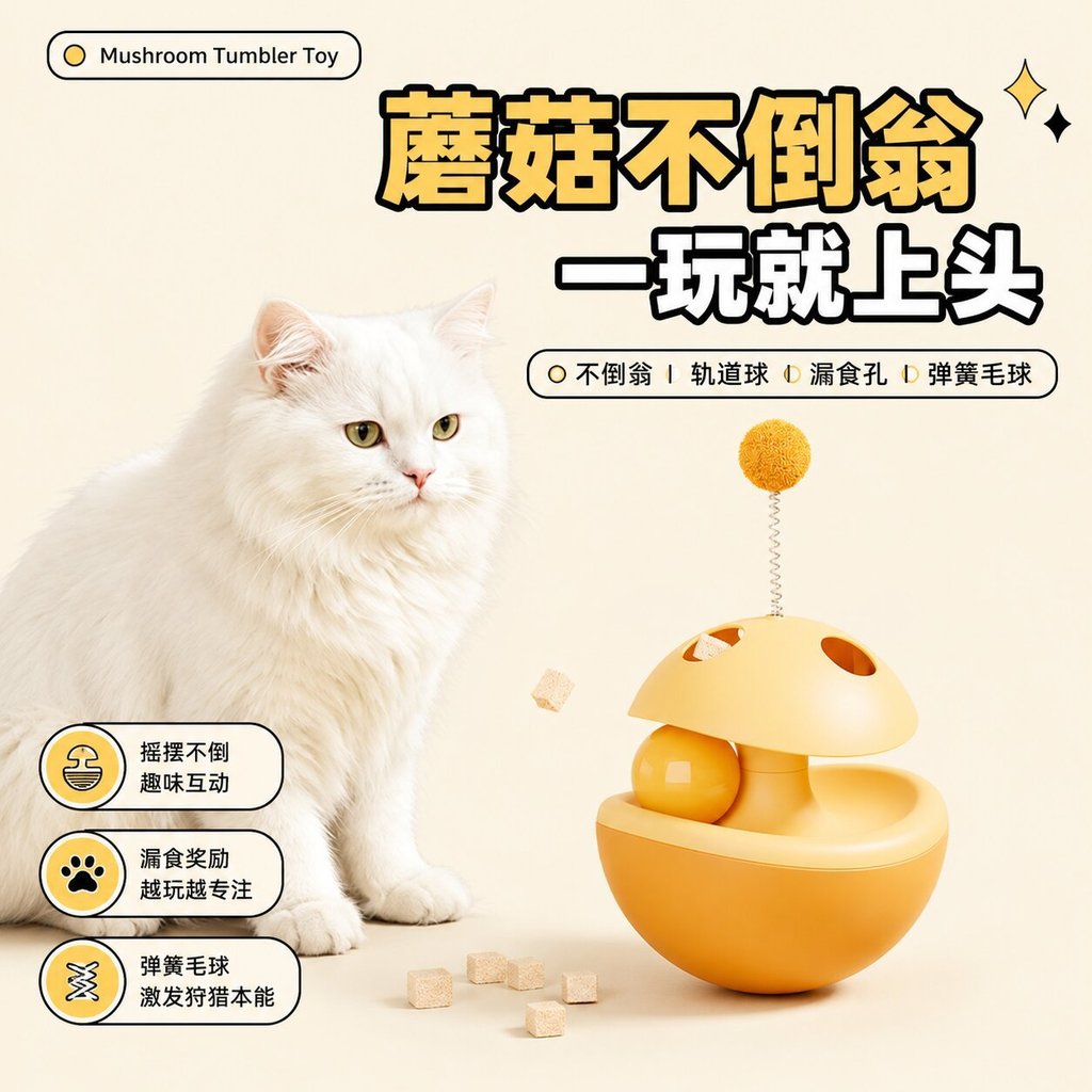 ของเล่นแมว Tumbler Cat Self-Happy บรรเทาความเบื่อ Feather Teasing Cat Stick Self-Happy บรรเทาเบื่อที