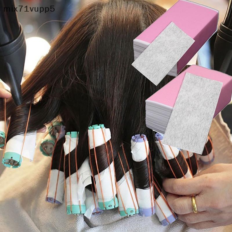 Mix71vu กระดาษดัดผมบางๆ130แผ่นทนความร้อนเครื่องมือจัดแต่งทรงผมแบบใช้แล้วทิ้งสำหรับร้านทำผมดัดกระดาษท