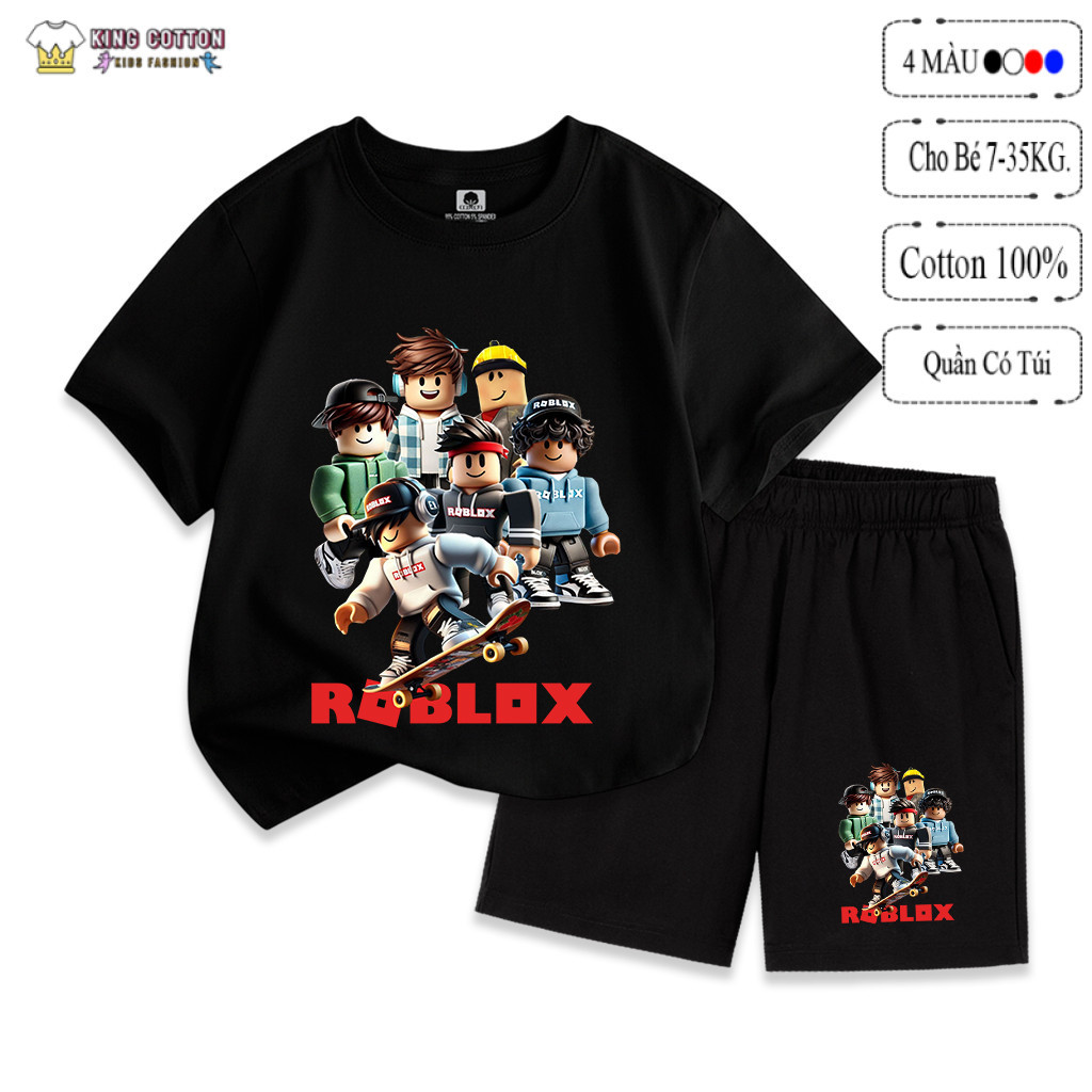 ชุดผ้าฝ้ายเด็ก ROBLOX NV ผ้าคอตตอนแท้สุดเท่ยืด 4 ทิศทาง ขนาด 8-35kg KINGCOTTON