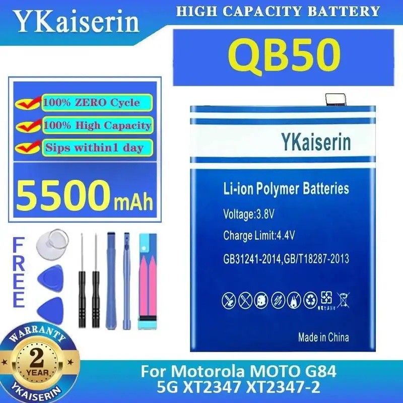 สําหรับ Motorola Moto G84 5G XT2347 XT2347-2 5500Mah QB50 แบตเตอรี่โทรศัพท์มือถือปลอดภัย