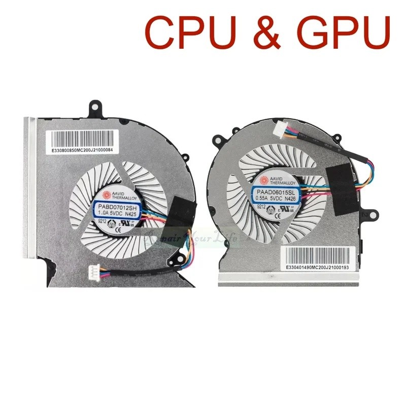 CPU GPU พัดลมระบายความร้อนสําหรับ MSI GE65 Raider 9SF 9SE GP65 เสือดาว 9SD 9SF MS-16U2 16U1 แล็ปท็อป