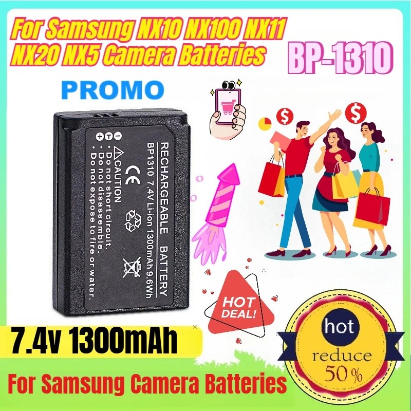 7.4v 1300mAh BP-1310 สําหรับ Samsung NX10 NX100 NX11 NX20 NX5 แบตเตอรี่กล้อง