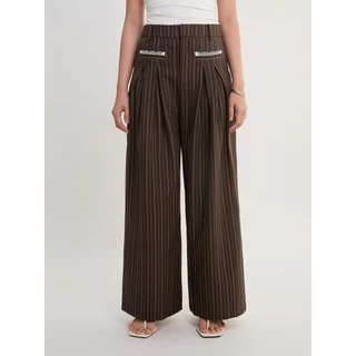 [Pomelo] กางเกงขายาวทรงขากว้างลายทาง / Pinstripe Wide Leg Pants