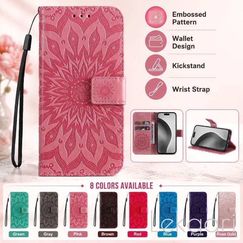 Flip Wallet Case สําหรับ Nothing Phone 4A 3A 3 2 Pro Card Slots Stand Mandala นูนเคสโทรศัพท์