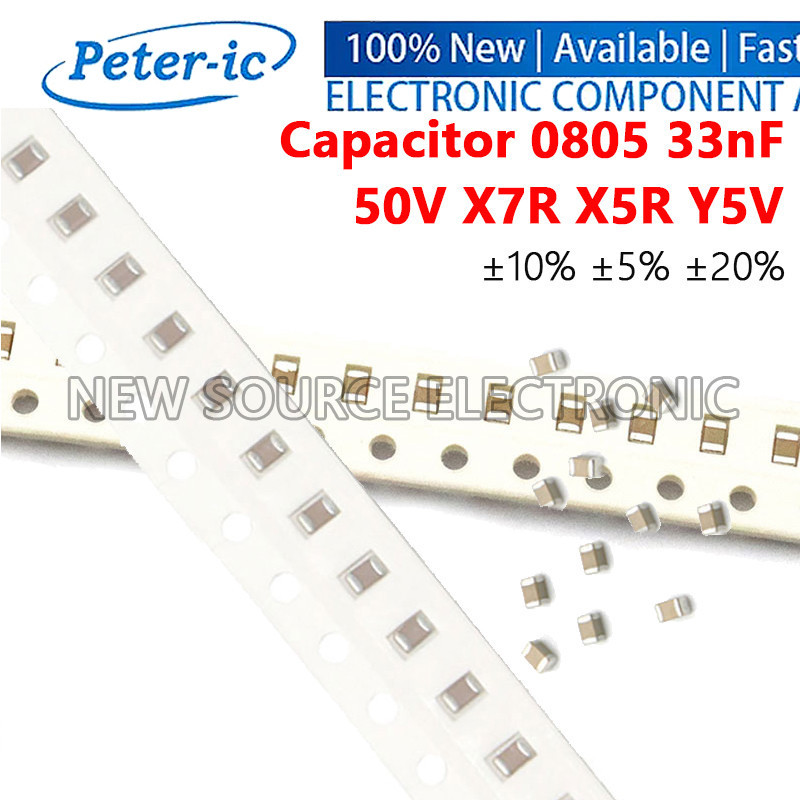 (20 ชิ้น) 0805 33nF ±10% ±5% ±20% 50V X7R X5R Y5V SMD Chip Multilayer Ceramic Capacitor