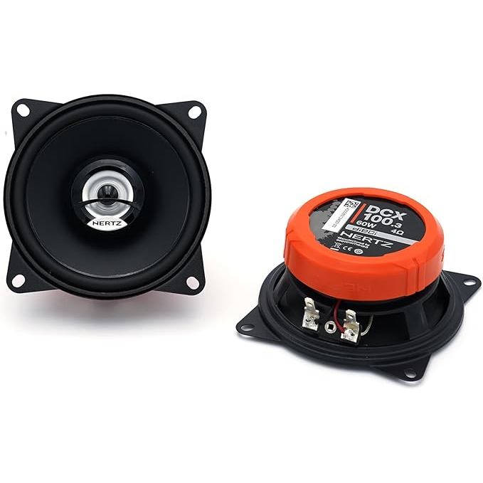 Hertz Dcx 100.3 4-Inch Speakers, 1 Pair |   2-Way Joint Shaft |   60 W |   4 Ohm
