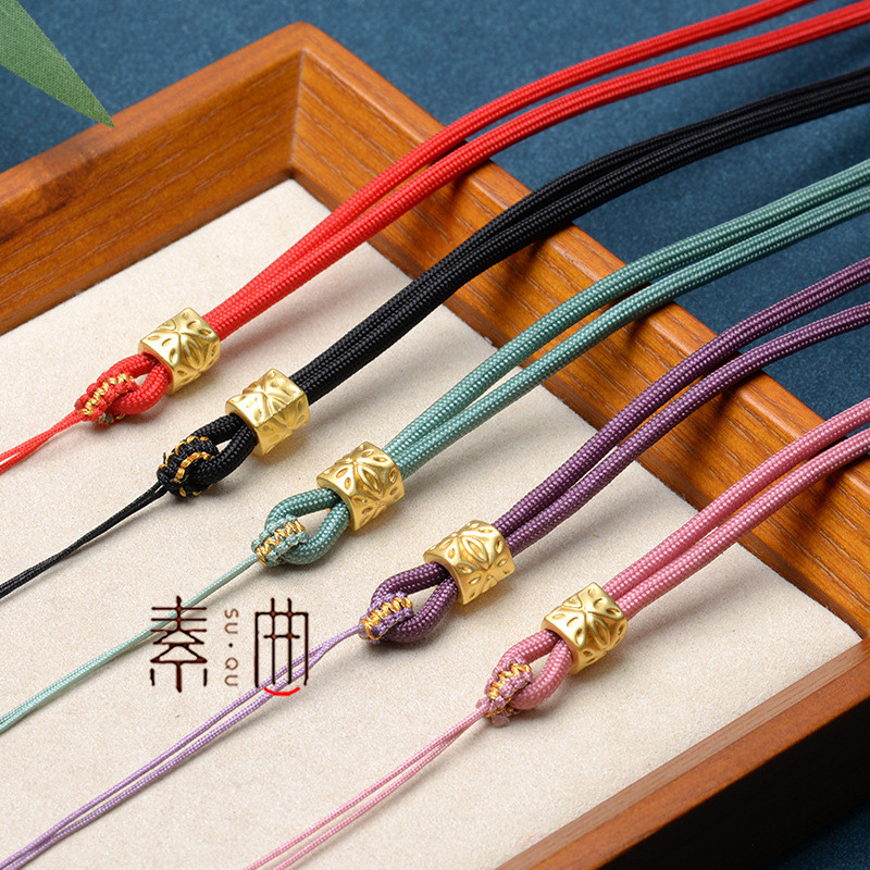 ทอมือรอบเชือกทรายทองอุปกรณ์เสริมจี้เชือกแขวนคอที่เรียบง่ายเชือกสร้อยคอ8069