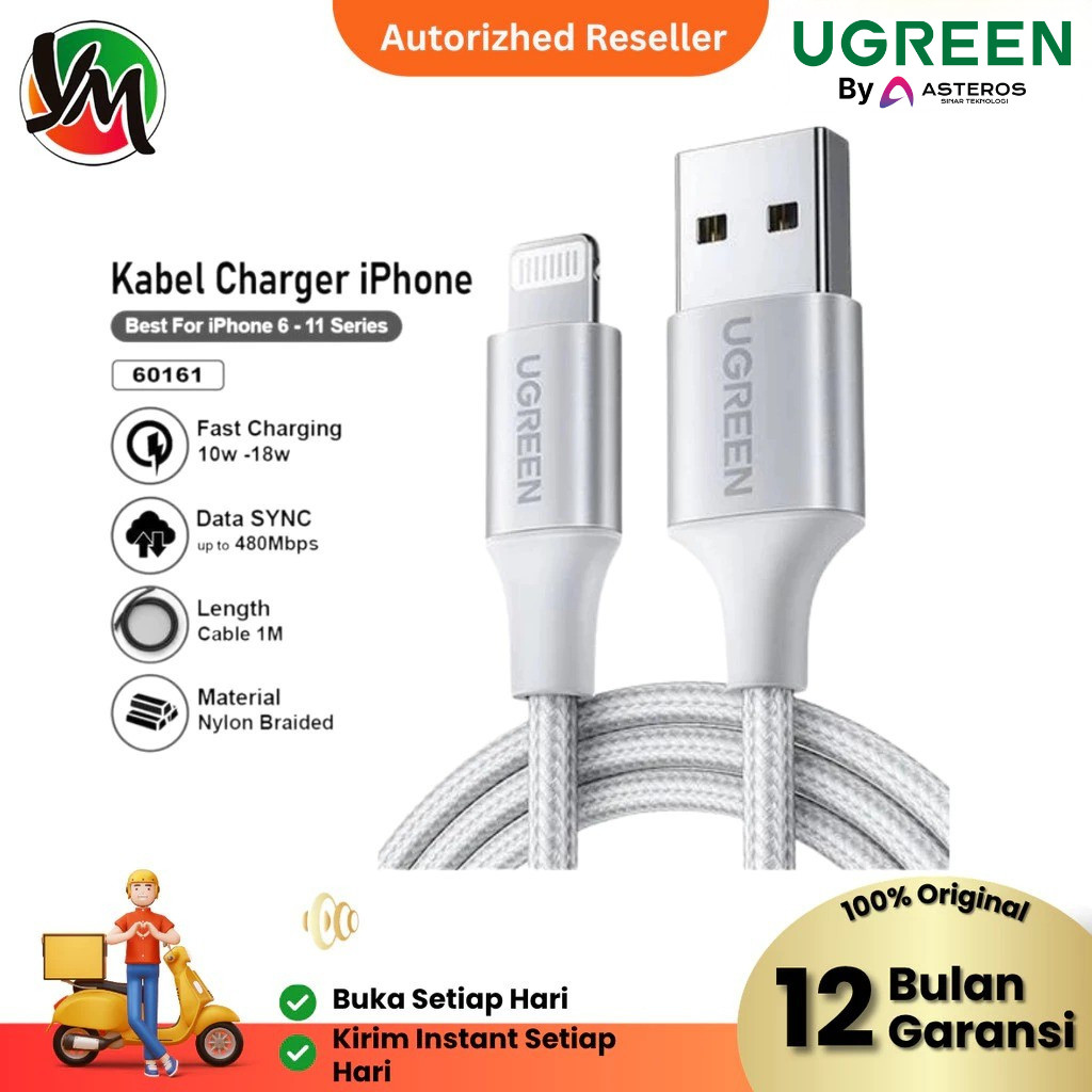 UGREEN 60161 MFI IPHONE Data Cable iPhone MFI iPad Fast Charging USB to Lightning iPhone Cable