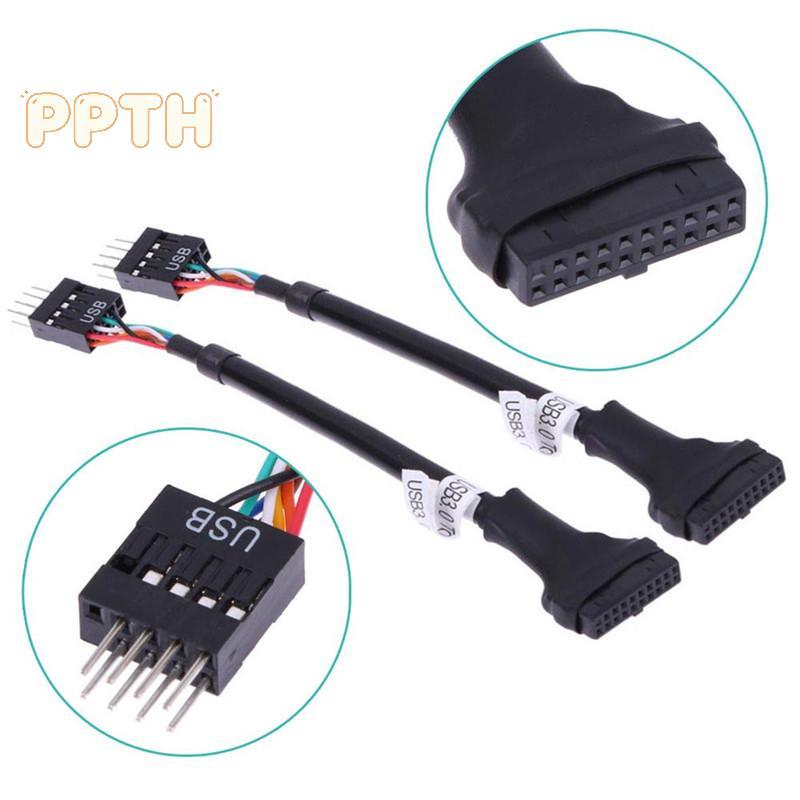 [PPTH] USB 3.0 20-Pin Male To USB 2.0 9-Pin เมนบอร์ด Header Female Adapter Cable