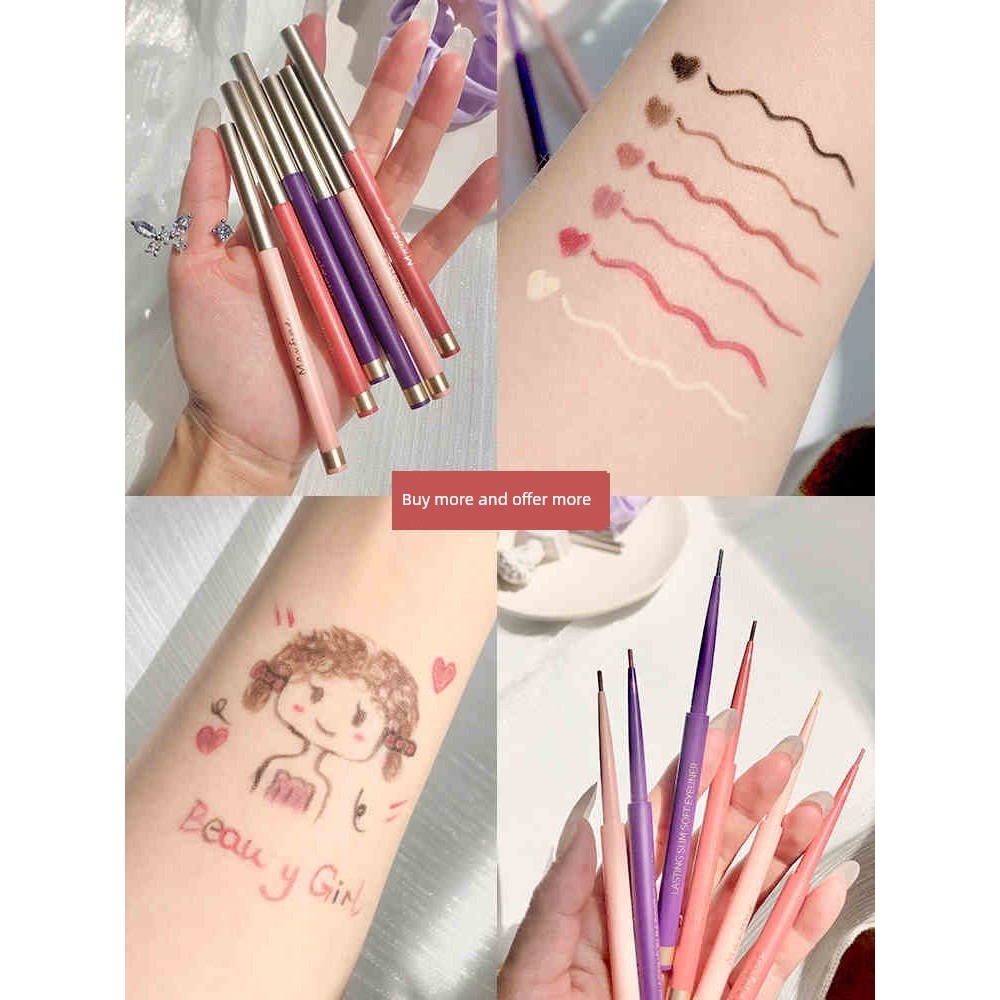 อายไลน์เนอร์กันน้ำ eyeliner Maxfine New Color Eyeliner Gel Pen Waterproof Non-Smudge Lying Silkworm 