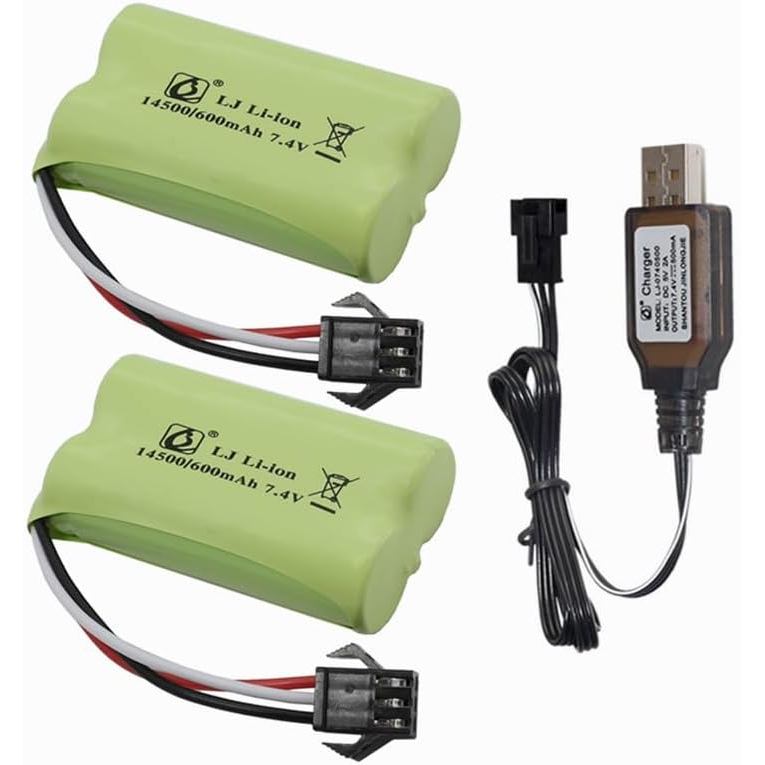 7.4V 600mAh แบตเตอรี่ Li-ion แบบชาร์จไฟได้ SM-3P สําหรับ G03060R ใหม่รุ่นสะเทินน้ําสะเทินบก RC รถบรร