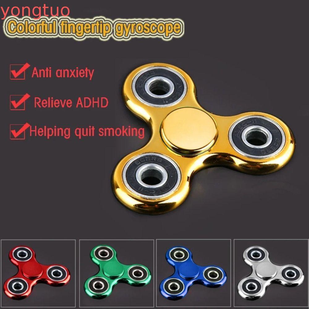 YONGTUO ปลายนิ้ว Gyroscope, 4 แบริ่งสามนิ้ว Hand Spinner, หมุนของเล่นการศึกษาชุบ Fidget ของเล่นปลายนิ้ว Decompression ของเล่นโรงเรียน