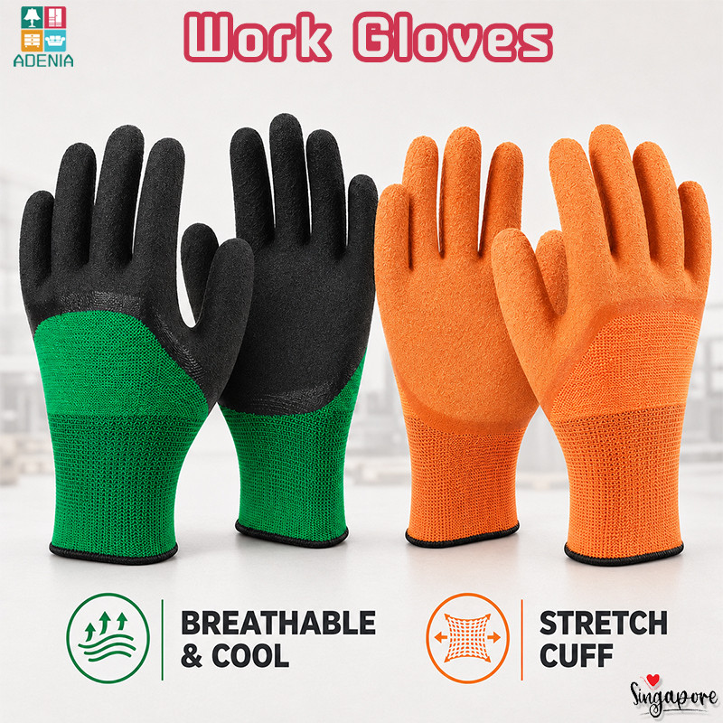 SGWork Gloves Anti Slip Rubber Coated Safety Gloves Breathable Abrasion Resistance for Construction 
