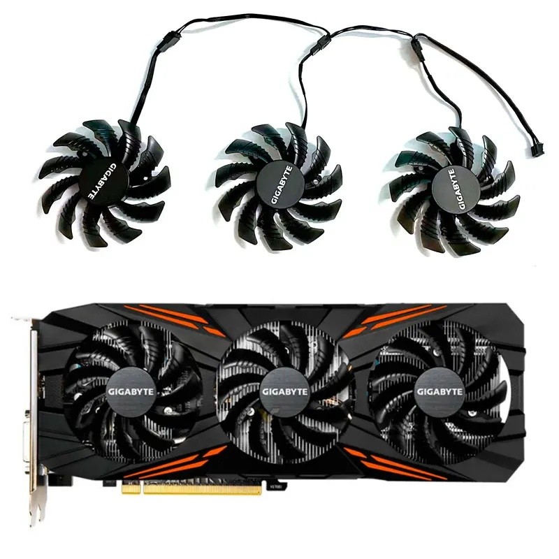 GIGABYTE GeForce สําหรับ P104-100 GTX1060 1070 1070ti 1080 1080ti G1 GAMING กราฟิกการ์ดพัดลม T128010