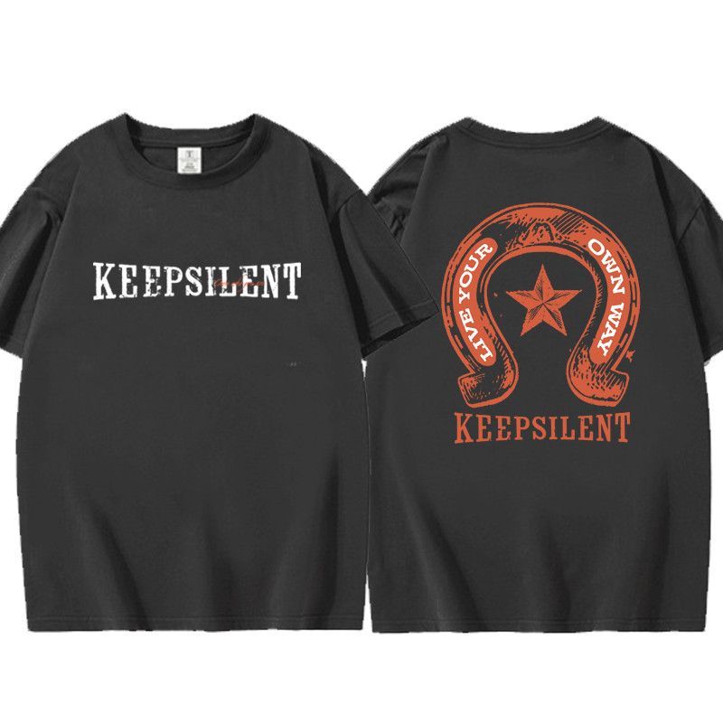 Lingorm KEEPSILENT 2026 คอกลมผ้าฝ้าย T แขนสั้น Casual Top Man/ผู้หญิงเสื้อคู่สั้น