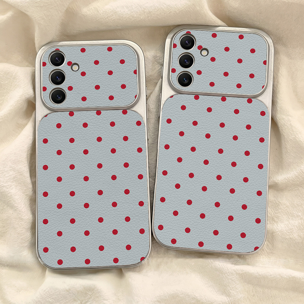 Polka Dot เคส For SamsungA55 A56 A17 A07 A27 A37 A06 A16 A36 A25 A15 A35 A05 S26 S24 S23 S25Ultra เคสโทรศัพท์พร้อมขาตั้ง