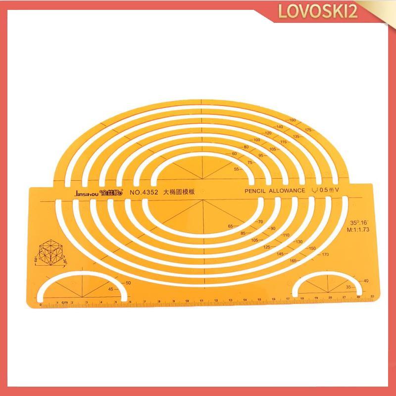 [Lovoski2] ขนาดใหญ่ ISOMETRIC ELLIPSE DRAWING STENCIL STUDENTS MATH RULER CRAFT สีเหลือง 4352
