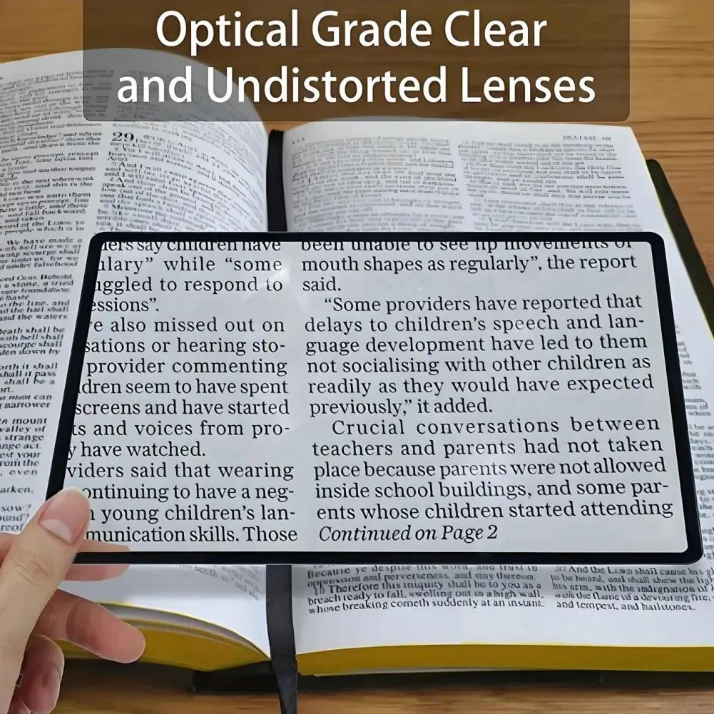 Full Page Large Sheet Magnifier Magnifying Glass Reading Aid Glass Page Magnifying Lens Reading Magn