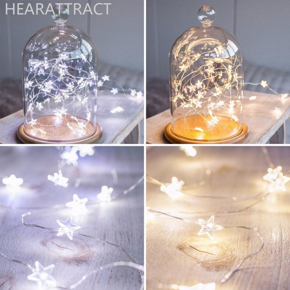 HEARATTRACT 1 M/2 M/5 M Star ทองแดง String ตกแต่งห้อง LED Fairy ไฟคริสต์มาส Xmas ตกแต่ง Garland LED 