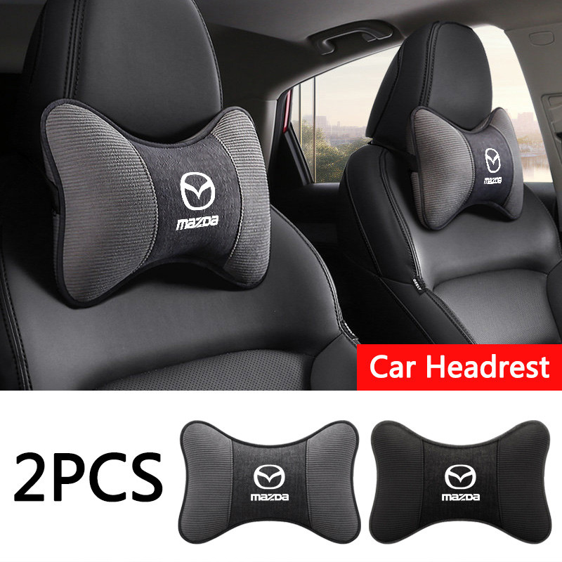 รถ Universal Seat Headrest Pu หนังคอหมอนหน่วยความจําสําหรับ Mazda 2 3 6 5 Atenza CX3 CX5 MX5 CX7 Axe