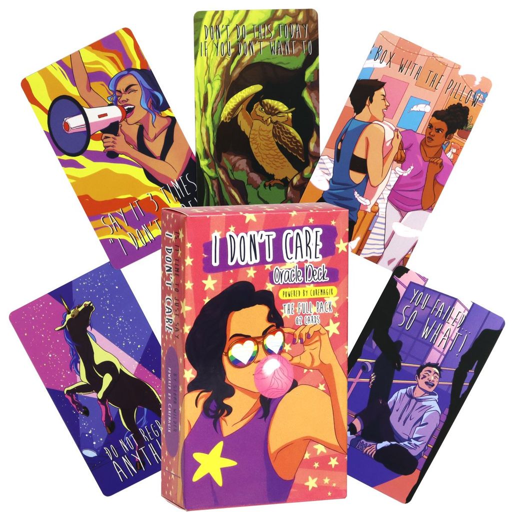 10.3 * 6 ซม. I DONT CARE Oracle Card การ์ดเกมภาษาอังกฤษ I DOLT CARE