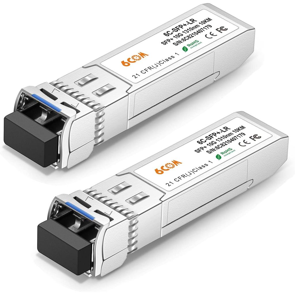 2Pack 10GBase-LR SFP+ Transceiver, 10G LC Single Mode Module สําหรับ Cisco SFP-10G-LR, Meraki MA-SFP