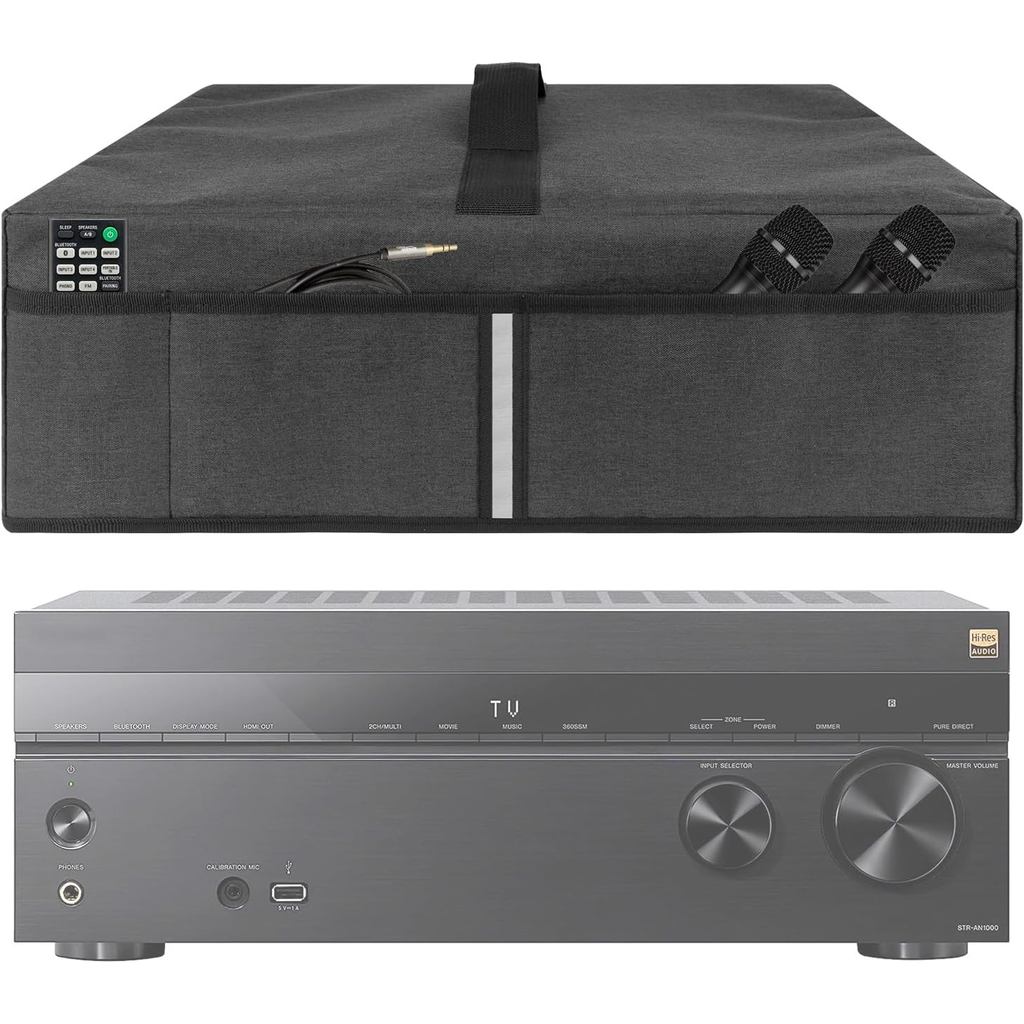 ฝาครอบกันฝุ่นสเตอริโอเข้ากันได้กับ Sony STR-AN1000, Denon AVR-S970H, Onkyo TX-SR393, โพลีเอสเตอร์สีเ