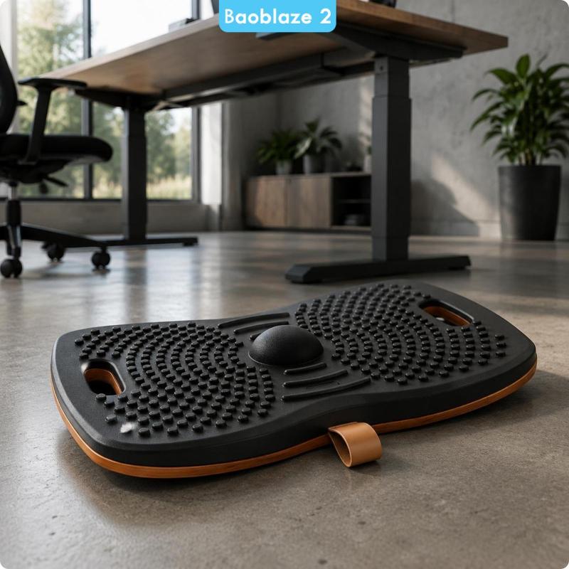 [baoblaze2] ไม้ Wobble Board พื้นผิวพื้นผิว Wobble Balance Board แบบพกพา Ergonomic Foot Rocker