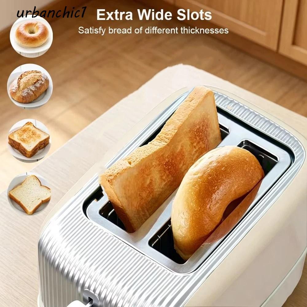 URBANCHIC Double Slot Toaster, One-Key Cancel Function 7 Browning Level Extra Wide Slot Toaster, Det