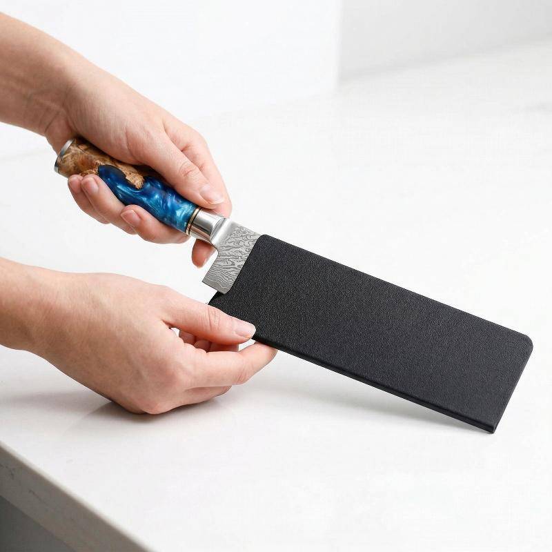(ใหม่) Chef Santoku พร้อมฝักป้องกัน 8 นิ้ว Sushi Sashimi Cleaver Slicing เครื่องมือสําหรับการเตรียมอ