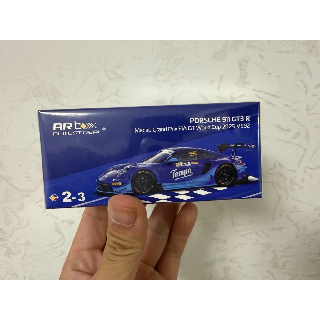 ARbox 1/64 Porsche 911 GT3 R, Macau Gran Pige 2025 FIA GT World Cup Limited Edition, Tempo Blue Co-B