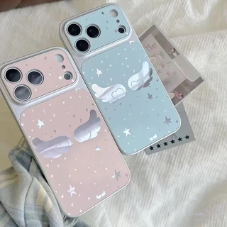 เหมาะสำหรับ IPhone 17 16 15 14 12 11 13 air XR X XS Max 14 15 16 Plus 16pro 17 ProMAX เคสโทรศัพท์ลายดาวและปีกนางฟ้า