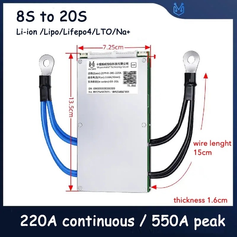 PQYX สําหรับการสั่งซื้อจํานวนมาก Ant BMS IC GOGOGO store สมาร์ทบลูทูธบอร์ดป้องกันชิ้นส่วนแบตเตอรี่