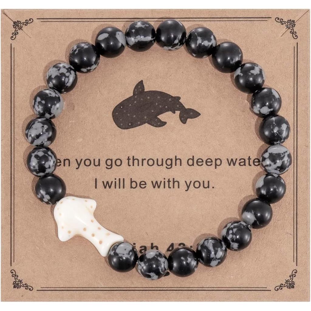 HUTIMY ของขวัญสําหรับ Whale Shark Lovers ชายผู้หญิง Xmas เครื่องประดับ Whale Shark สร้อยข้อมือ