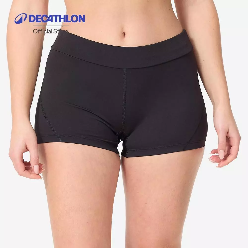 Decathlon Women'S Swimsuit Bottoms Shorty กางเกงทรงบ็อกเซอร์ผู้หญิงสำหรับออกกำลังกายในน้ำ - Black