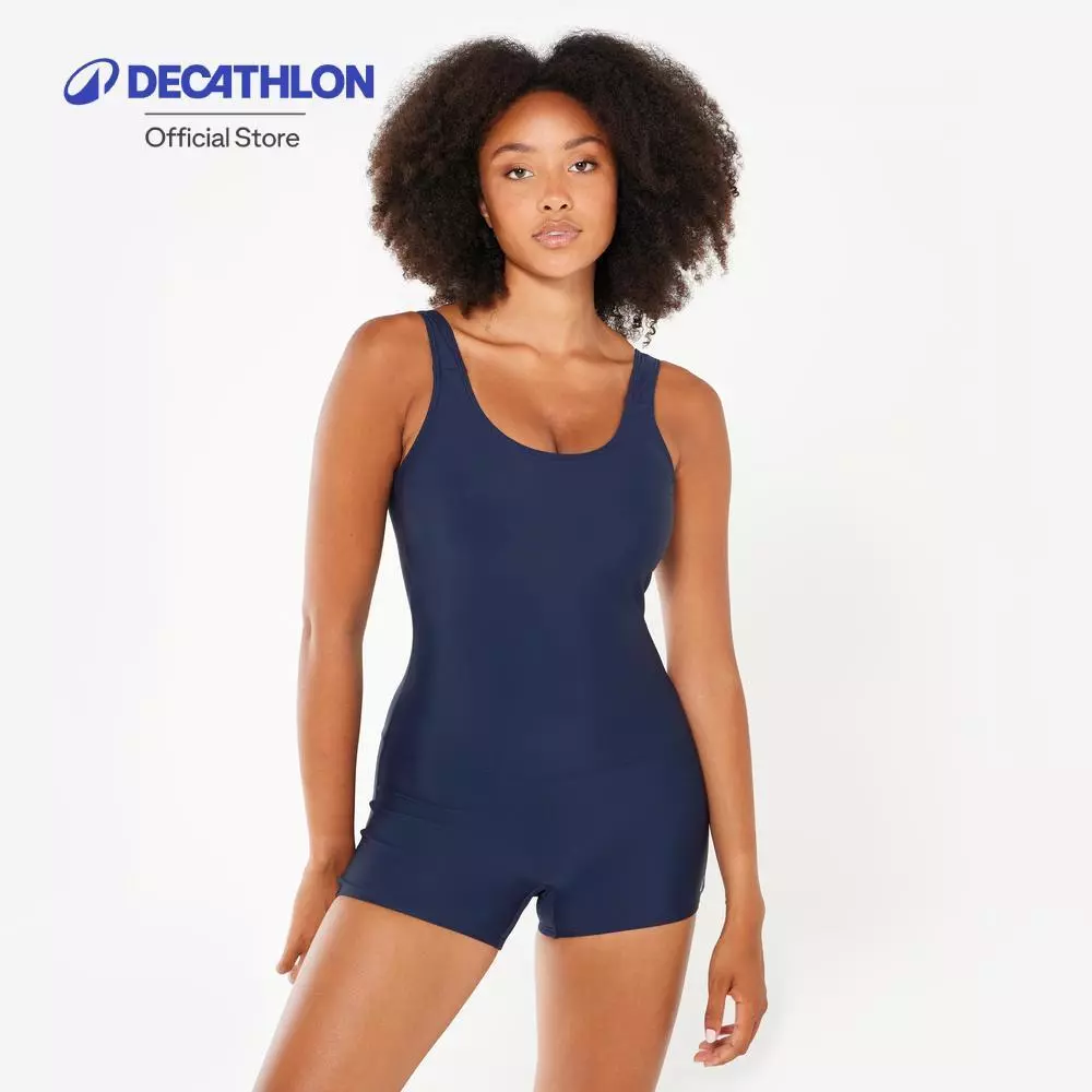 Decathlon Women’S Swimming 1-Piece Shorty Swimsuit ชุดว่ายน้ำวันพีซขาสั้นผู้หญิงใส่ว่ายน้ำ รุ่น Dova