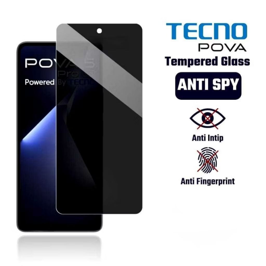 TG Anti Spy Glass Tecno Camon 50 40 20 20 Pro 30 30 Pro Pova 7 Pova 6 Pova 6 Pro Pova 6 Neo Pova 5 P