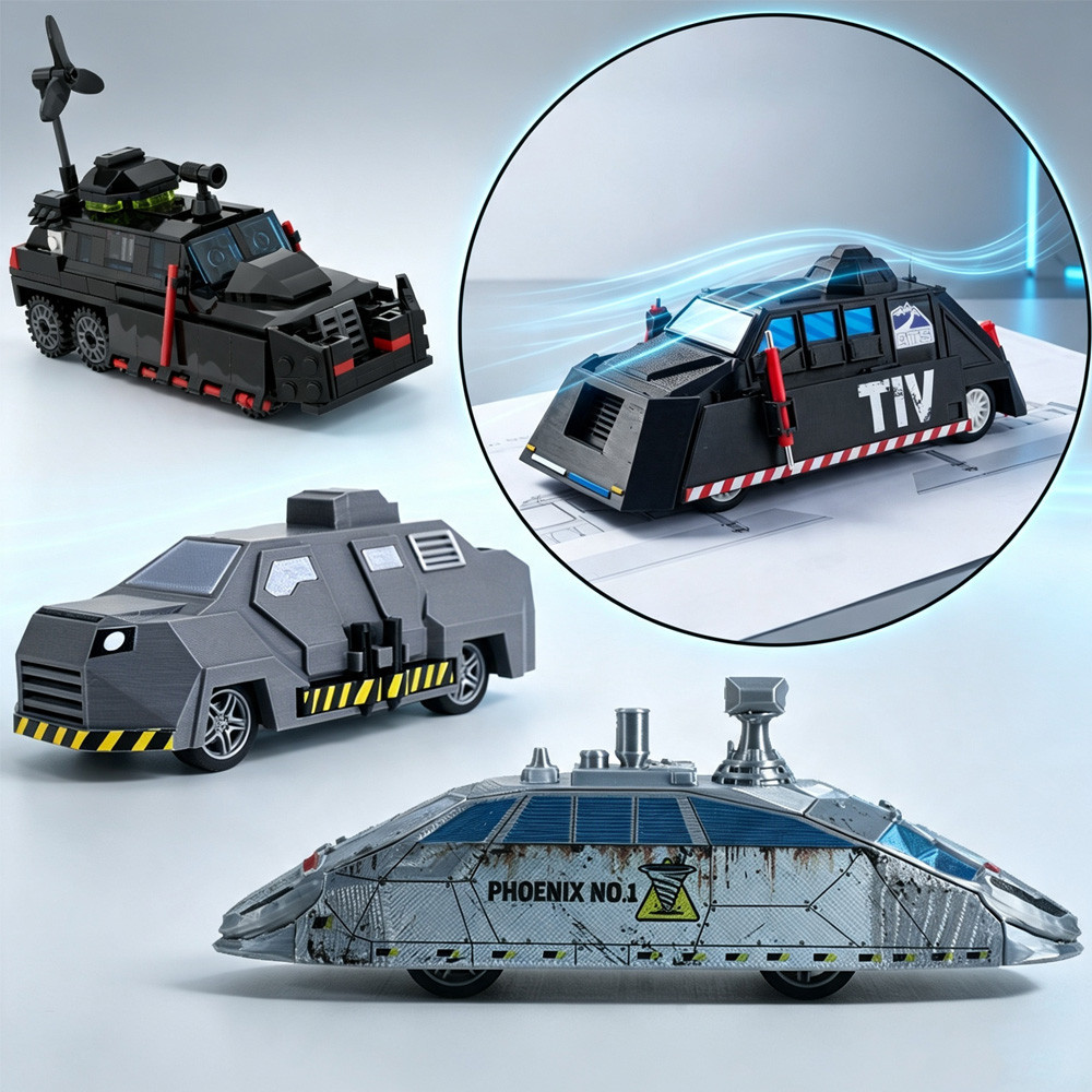 Viral TIV2 Tornado Intercept Vehicle Storm Chaser รถ ATS ดัดแปลง DIY 3D พิมพ์เคลื่อนย้ายได้งานอดิเรกของเล่นสะสม