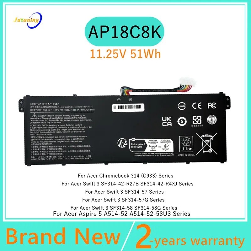 AP18C8K แบตเตอรี่แล็ปท็อปสําหรับ Acer Aspire 5 A514-52 A514-52-58U3 สําหรับ Swift 3 SF314-42-R27B SF