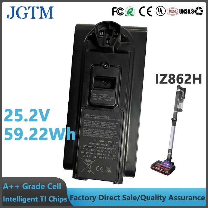 IZ862H 25.2V 2350mAh แบตเตอรี่ทดแทนสําหรับ Shark XBATR7255LEU ใช้งานร่วมกับ IZ862H Shark เครื่องดูดฝ