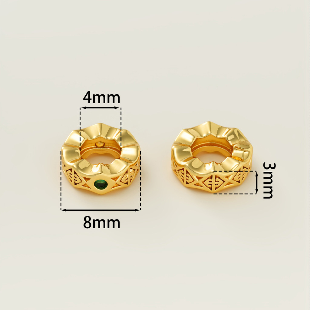 St.kunkka 2 ชิ้นชุบทองZircon SpacerลูกปัดทองเหลืองหลวมลูกปัดDIYสร้อยข้อมือสร้อยคอเครื่องประดับทําซัพพลาย — صورة 2