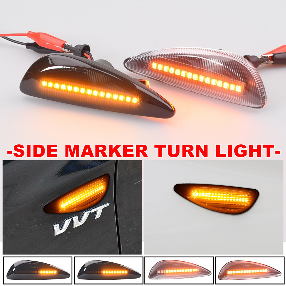 แบบไดนามิก LED ด้านข้างไฟเลี้ยวไฟสัญญาณ 2X สําหรับ Hyundai Solar Verna Accent IX20 Elantra MD Avante