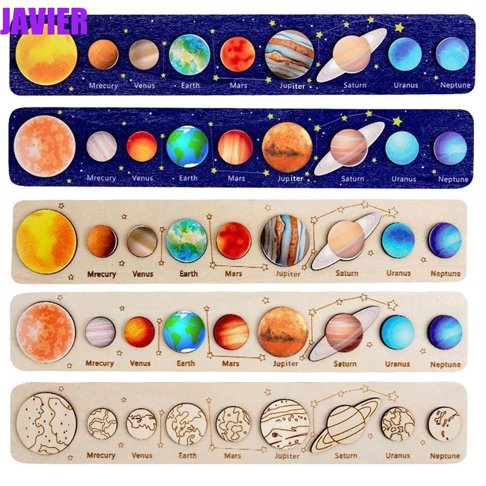 JAVIER ปริศนาไม้วิทยาศาสตร์ความรู้ความเข้าใจ Planet Matching Boy เด็กผู้หญิงเด็กการศึกษา Planet ปริศ
