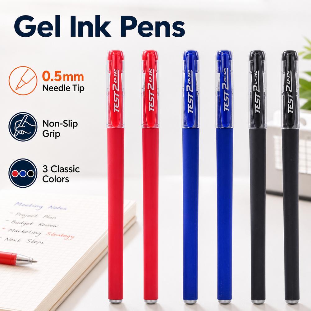 Bo.5 มม.ปากกาเจล Ergonomic Comfort Grip นักเรียนปากกาสีดําเขียน Neutral Office W4u4