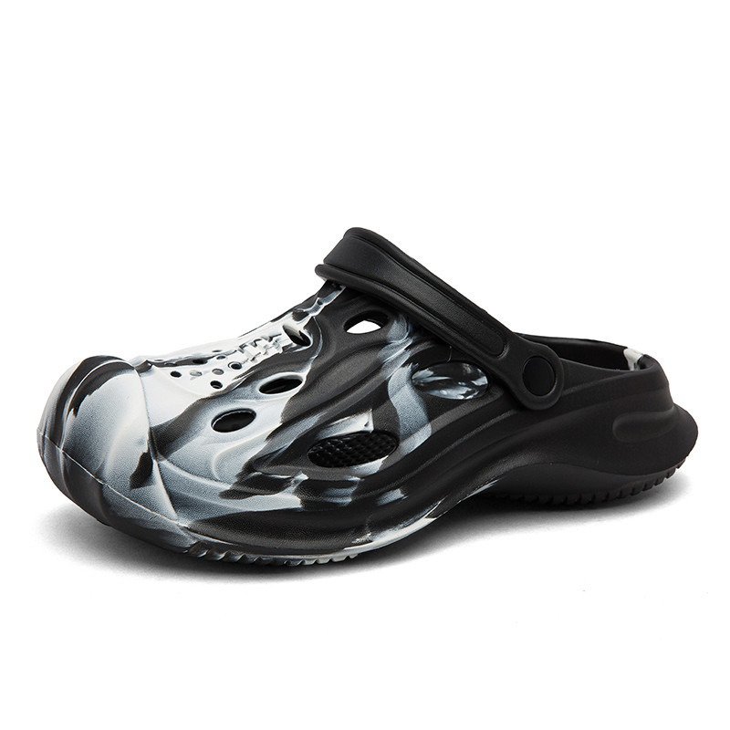 ผู้ชาย Camo พิมพ์ Clogs หนารองเท้าแตะชายหาดกลวงลื่น Breathable รองเท้าแตะกลางแจ้ง