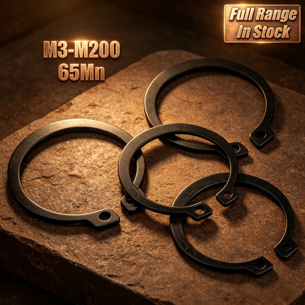 M3-M200 แหวนล็อคนอก แหวนล็อคเพลา เหล็กแมงกานีส Manganese Steel DIN471