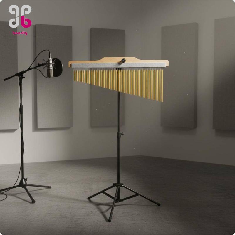 Baosity Bar Chime Silver Finish Aluminium Wood 36bar Chimes Instrument Wind Chimes for Orchestra Per
