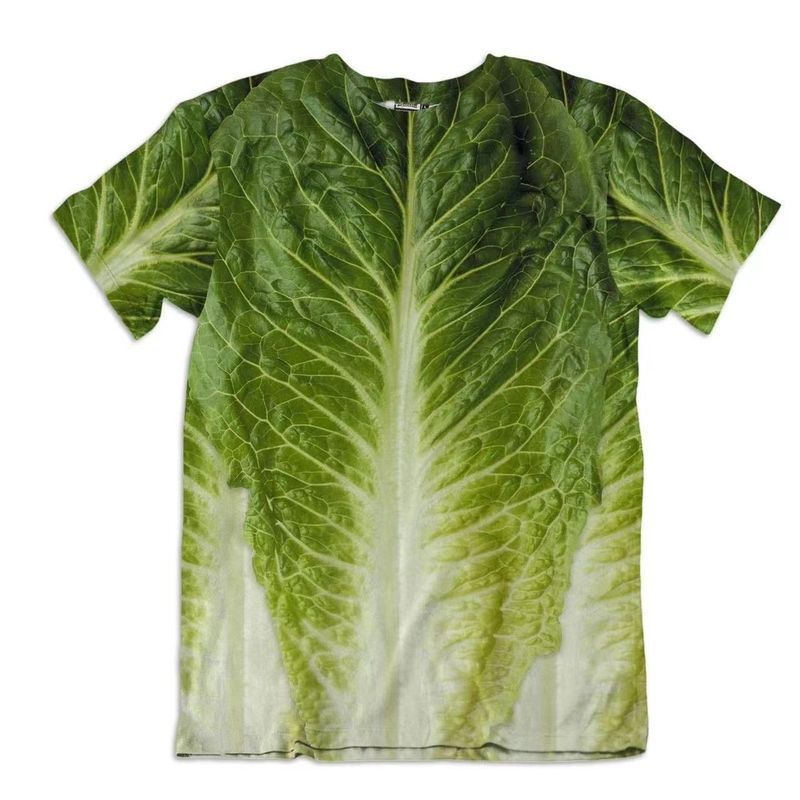2025 ฤดูร้อนเสื้อยืด 3D พิมพ์ผักชุดแขนสั้น niche ส่วนบุคคลสร้างสรรค์รอบคอด้านบน YA0367.14 2025 ฤดูร้