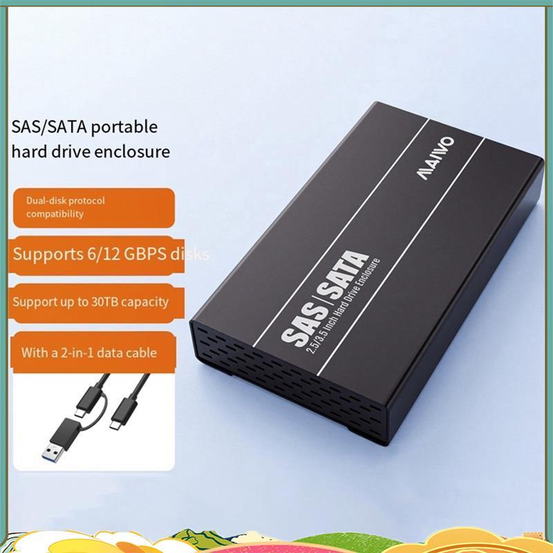 SAS/SATA กล่องใส่ฮาร์ดไดรฟ์ภายนอก 2.5/3.5 นิ้ว SAS/SATA HDD Case Sata to Type-C Hdd Dock รองรับสูงสุ