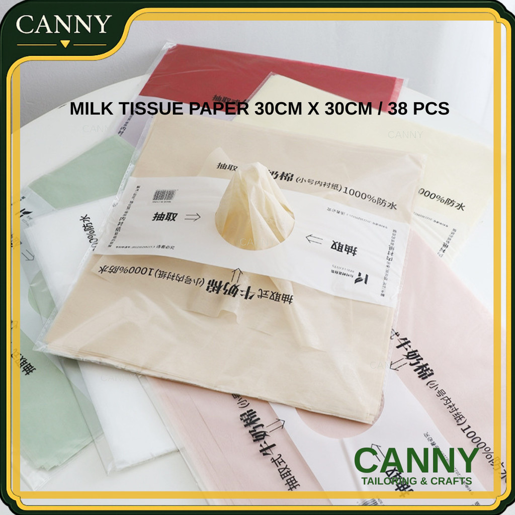 MILK TISSUE PAPER 30CM X 30CM / 38 PCS / FLOWER PACKAGING PAPER TISSUE WRAPPING PAPER MILK